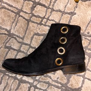 Chloe suede grommet booties